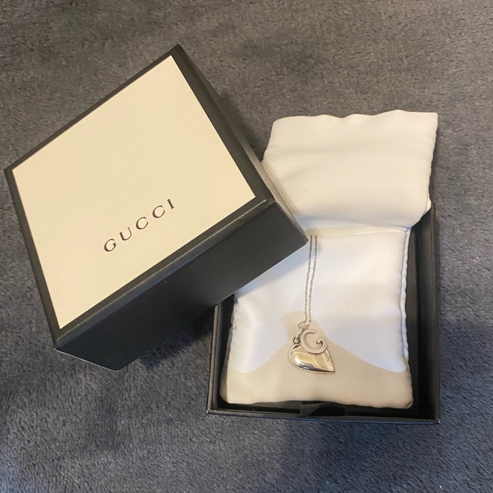 Gucci G Charlotte Open Heart Sterling Silver Necklace